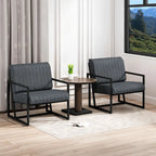 PU Leather Armchair with Padded Backrest