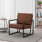 PU Leather Armchair with Padded Backrest