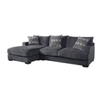 L-Shaped Chenille Sectional Sofa - Gray