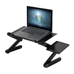 Adjustable Folding Laptop Desk with Cooling Fan and Mouse Pad