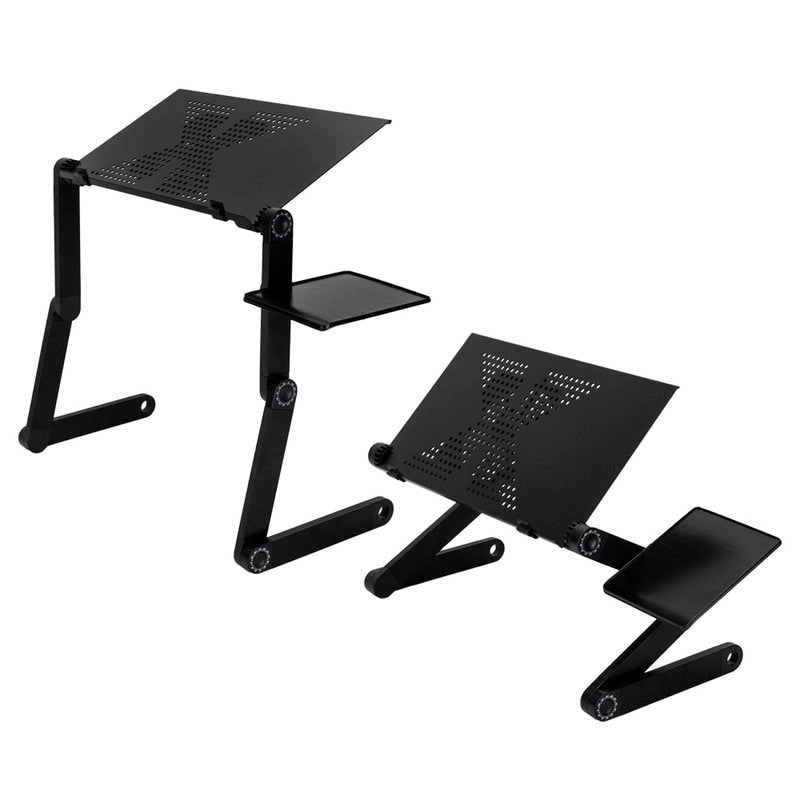 Adjustable Folding Laptop Desk with Cooling Fan and Mouse Pad