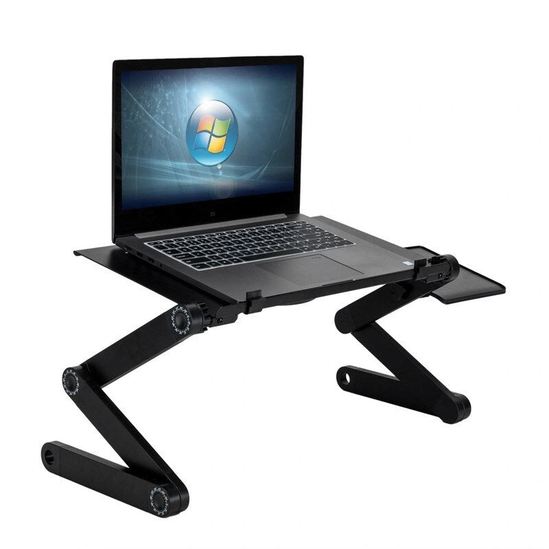 Adjustable Folding Laptop Desk with Cooling Fan and Mouse Pad