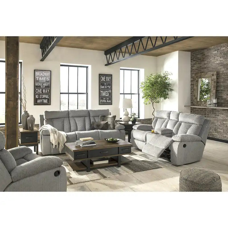 Reclining Loveseat with Console - Fog