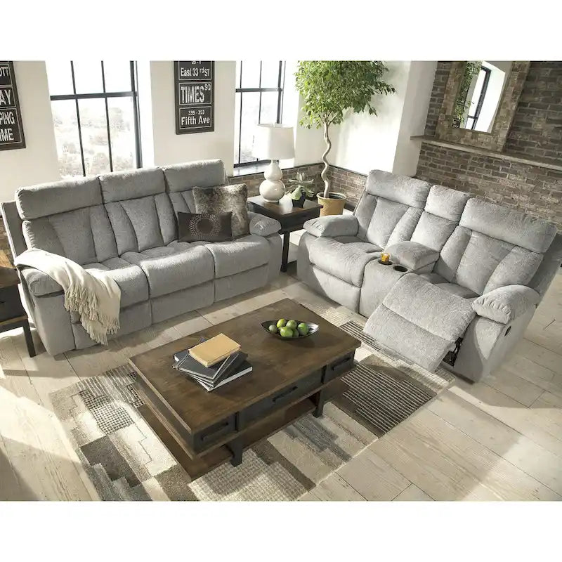 Reclining Loveseat with Console - Fog