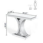 Mirrored Console Table with X-Cross Legs