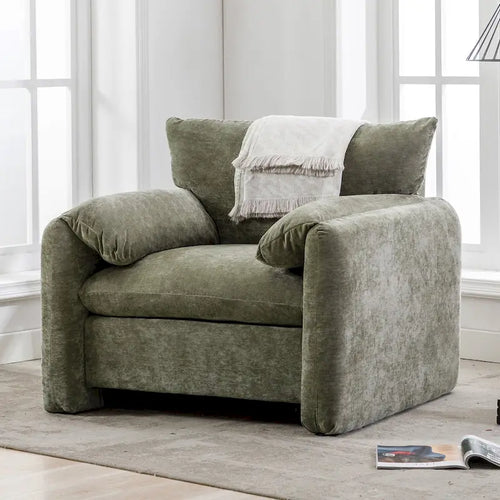 38.6" W Chenille Oversized Accent Chair for Living Room and Bedroom