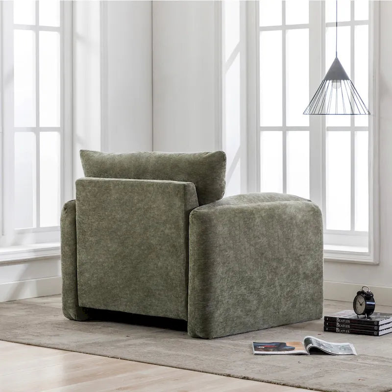 38.6" W Chenille Oversized Accent Chair for Living Room and Bedroom