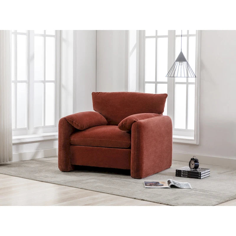 38.6" W Chenille Oversized Accent Chair for Living Room and Bedroom