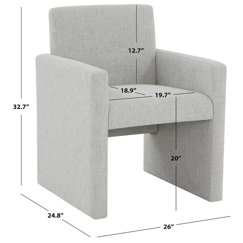 Linen Arm Chair - 26"W x 25"D x 33"H
