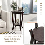 2-Tier Round Side Table Set of 2, 18" Compact End Table for Living Room Bedroom