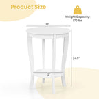2-Tier Round Side Table Set of 2, 18" Compact End Table for Living Room Bedroom