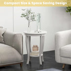 2-Tier Round Side Table Set of 2, 18" Compact End Table for Living Room Bedroom