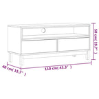 TV Stand 43.3x15.7x19.7 Solid Pine Wood with Drawers