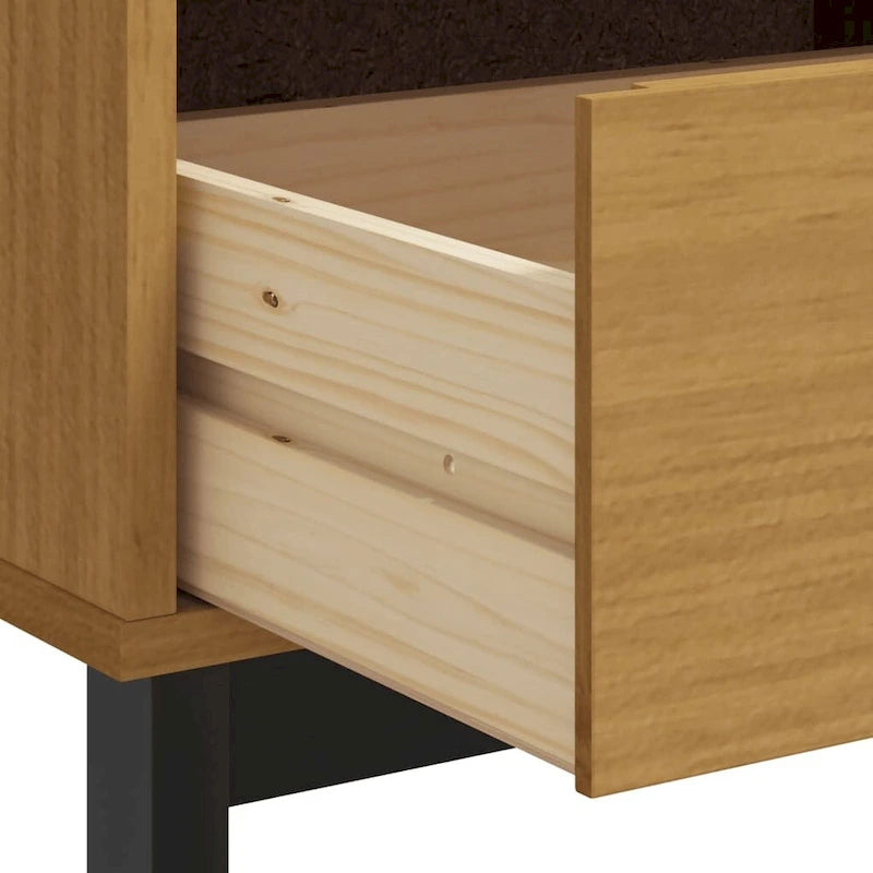 TV Stand 43.3x15.7x19.7 Solid Pine Wood with Drawers
