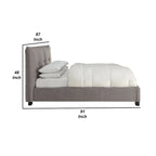 King Bed - Tufted Upholstered Platform Bed with Footboard Storage, Gray