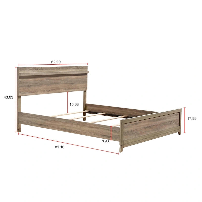6-Piece Light Brown Panel Bedroom Set