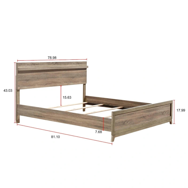 4-Piece Light Brown Panel Bedroom Set