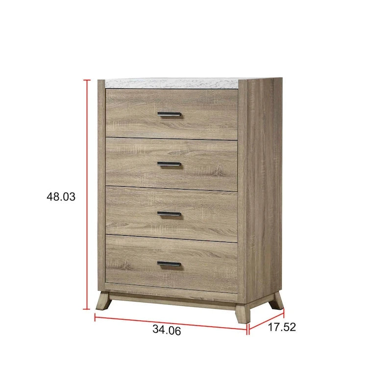 4-Piece Light Brown Panel Bedroom Set