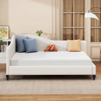 L-Shaped Semi-Enclosed Linen Daybed, Twin/Full Size