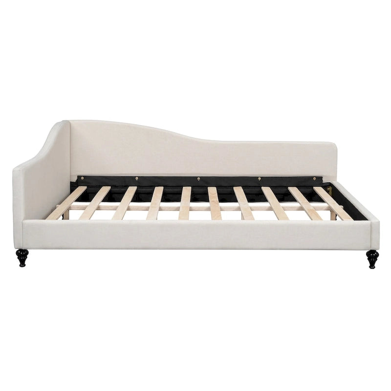 L-Shaped Semi-Enclosed Linen Daybed, Twin/Full Size