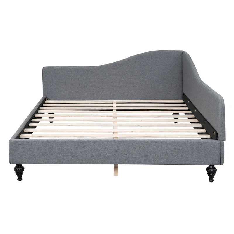 L-Shaped Semi-Enclosed Linen Daybed, Twin/Full Size