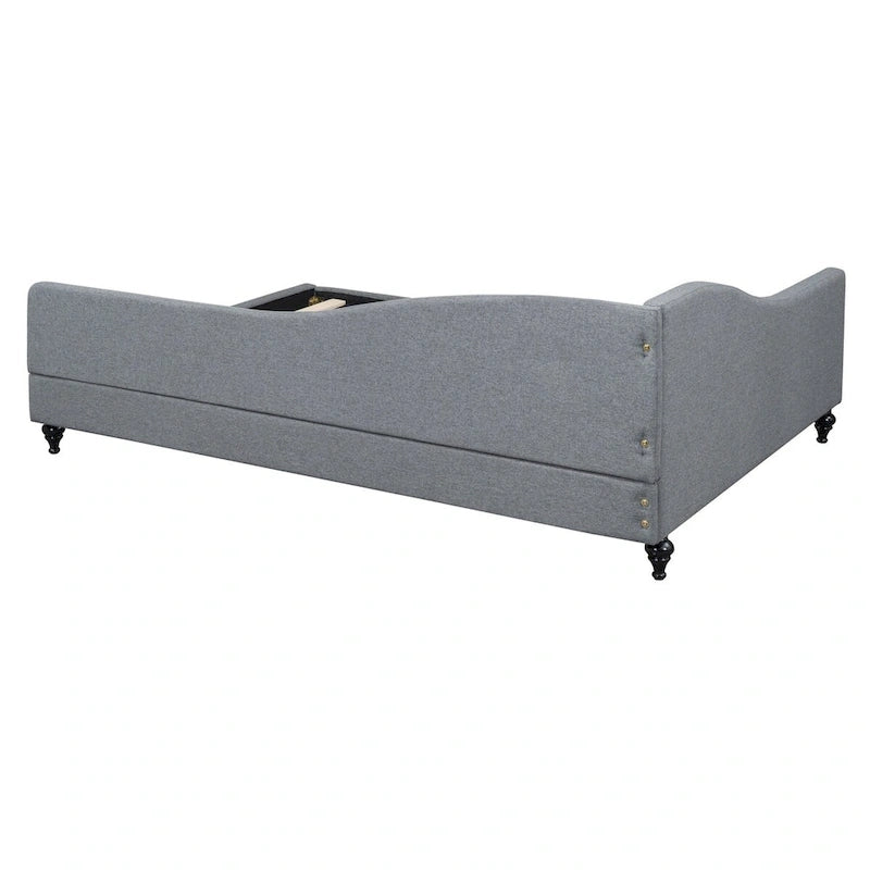 L-Shaped Semi-Enclosed Linen Daybed, Twin/Full Size