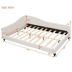 L-Shaped Semi-Enclosed Linen Daybed, Twin/Full Size