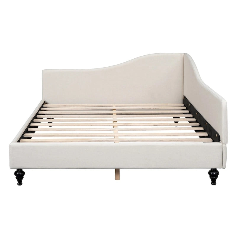 L-Shaped Semi-Enclosed Linen Daybed, Twin/Full Size