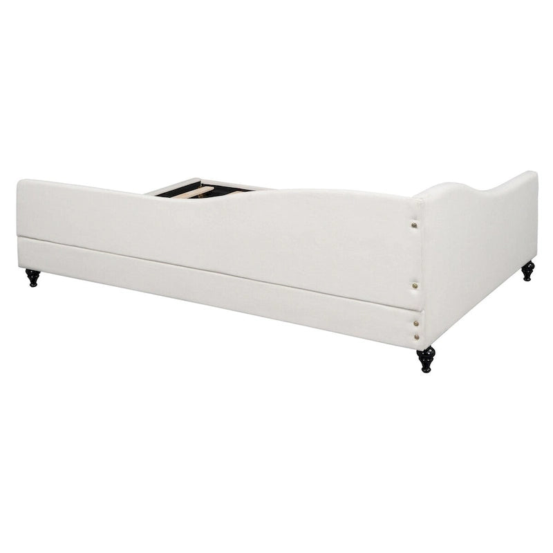 L-Shaped Semi-Enclosed Linen Daybed, Twin/Full Size