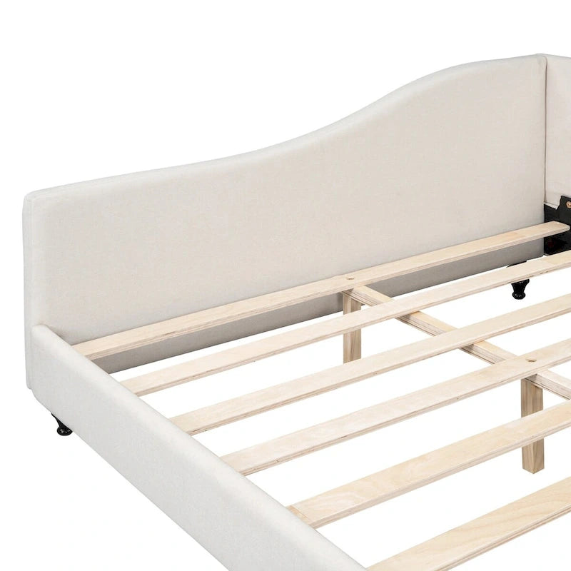 L-Shaped Semi-Enclosed Linen Daybed, Twin/Full Size