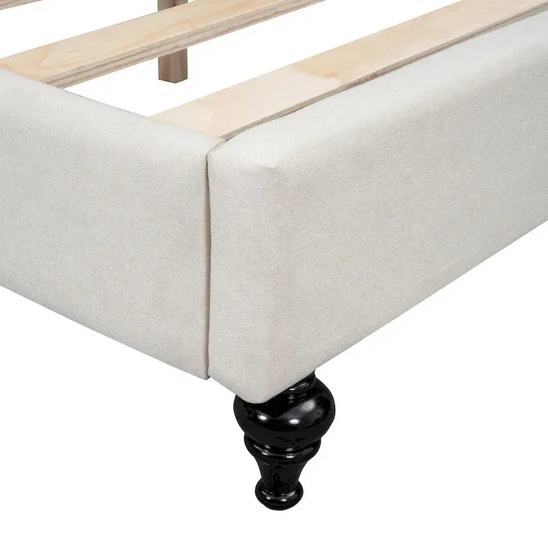 L-Shaped Semi-Enclosed Linen Daybed, Twin/Full Size