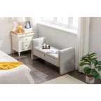 Velvet Storage Bench with Metal Trim for Bedroom and Living Room