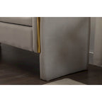Velvet Storage Bench with Metal Trim for Bedroom and Living Room