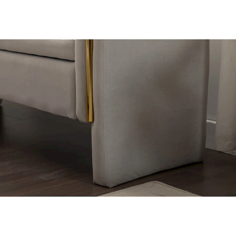 Velvet Storage Bench with Metal Trim for Bedroom and Living Room