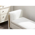 Velvet Storage Bench with Metal Trim for Bedroom and Living Room