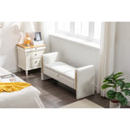 Velvet Storage Bench with Metal Trim for Bedroom and Living Room