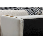 Velvet Storage Bench with Metal Trim for Bedroom and Living Room