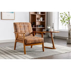 Upholstered Accent Arm Chair with Wooden Legs