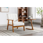 Upholstered Accent Arm Chair with Wooden Legs