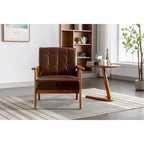 Upholstered Accent Arm Chair with Wooden Legs