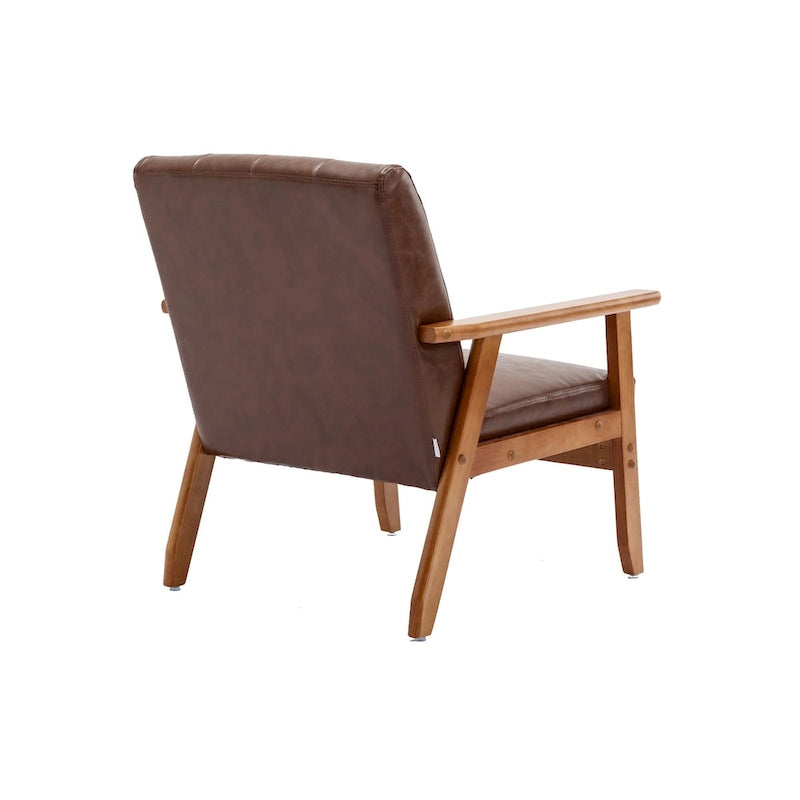 Upholstered Accent Arm Chair with Wooden Legs