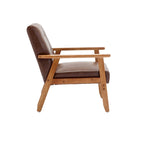 Upholstered Accent Arm Chair with Wooden Legs