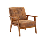 Upholstered Accent Arm Chair with Wooden Legs