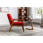 Upholstered Accent Arm Chair with Wooden Legs