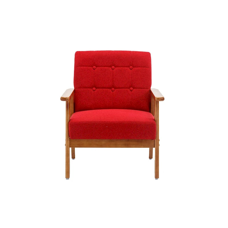Upholstered Accent Arm Chair with Wooden Legs