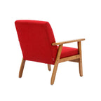 Upholstered Accent Arm Chair with Wooden Legs