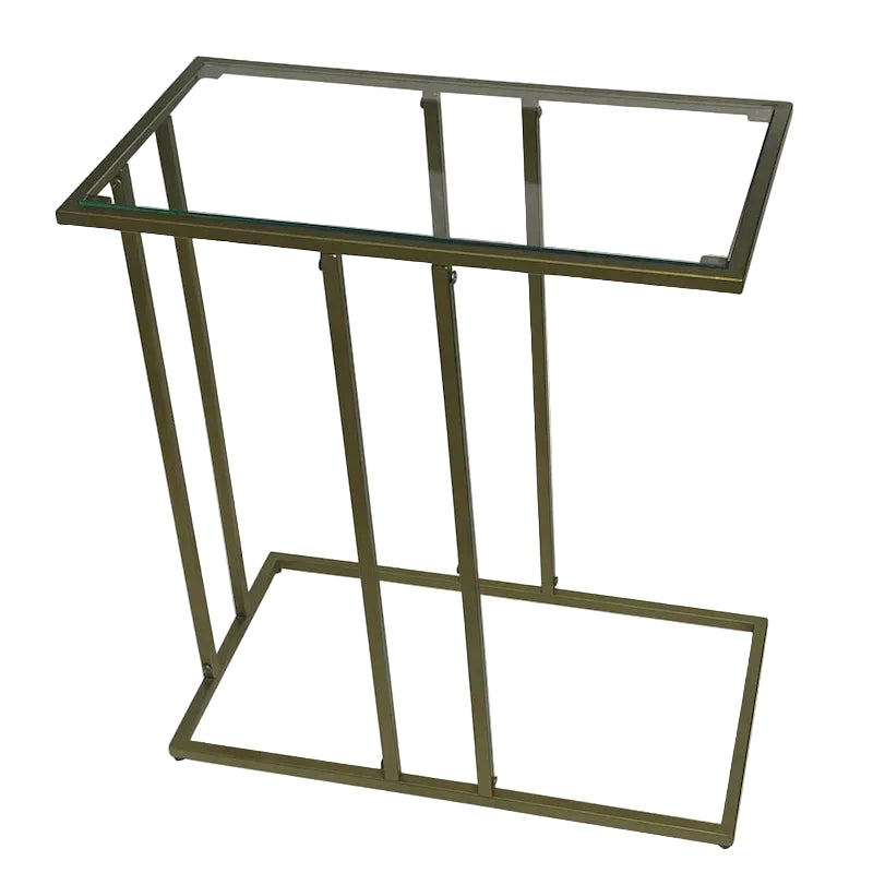 Carolina Living Serena End Table with Clear Glass - Antique Gold