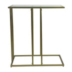 Serena End Table with Clear Glass - Antique Gold