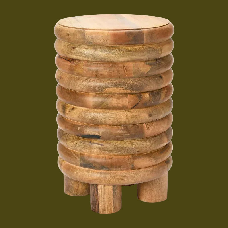 Dossier Vintage Solid Wood End Table or Stool
