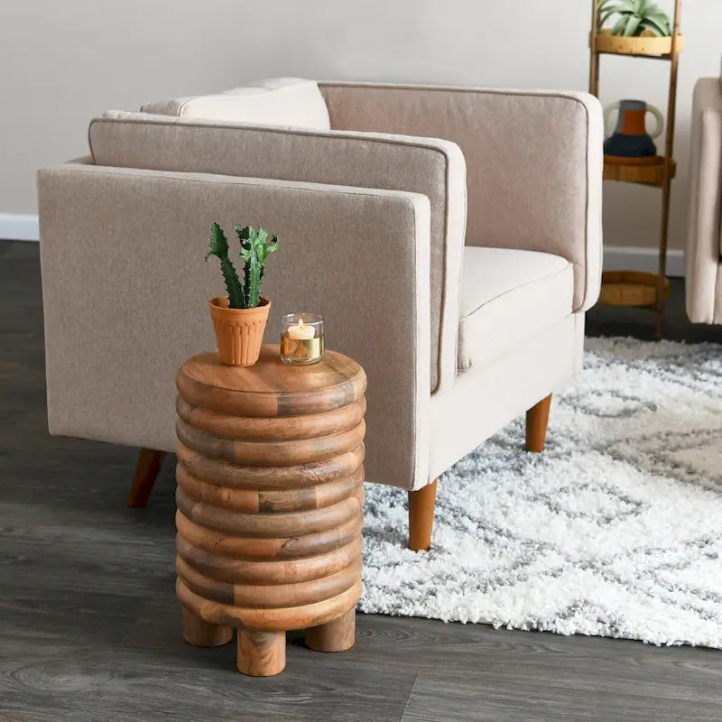Vintage Solid Wood End Table or Stool